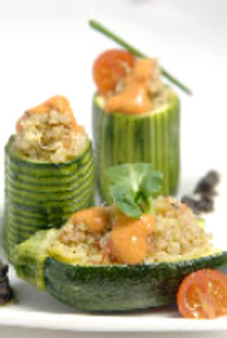 Receta de calabacín relleno de verduras