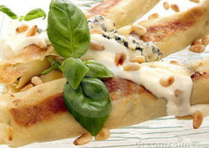Receta de crepes de albahaca rellenos